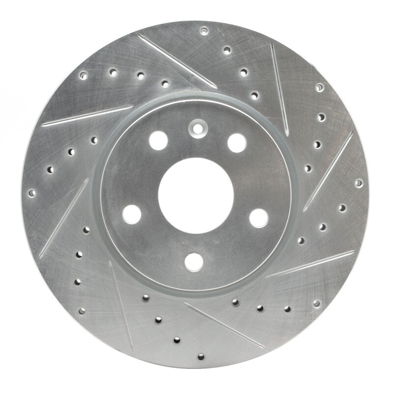 Buick Allure Brake Rotor (1) - Front Right - R1 Concepts - Drilled & Slotted - Silver - `10-`25